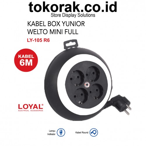 KABEL ROLL WELTO MINI FULL 6M LY-105 R6 COLOKAN BOX LOYAL STOP KONTAK